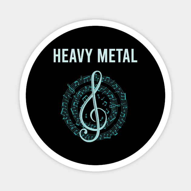 Music Note Circle Heavy Metal Magnet by Hanh Tay